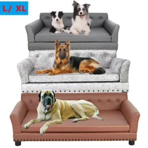 Heavy Duty Pet Sofa Large Raised Dog Bed Cushioned